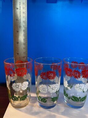 3 Swanky Swigs Hazel Atlas Company glasses for Krafts 1930's, antiques/vintage?